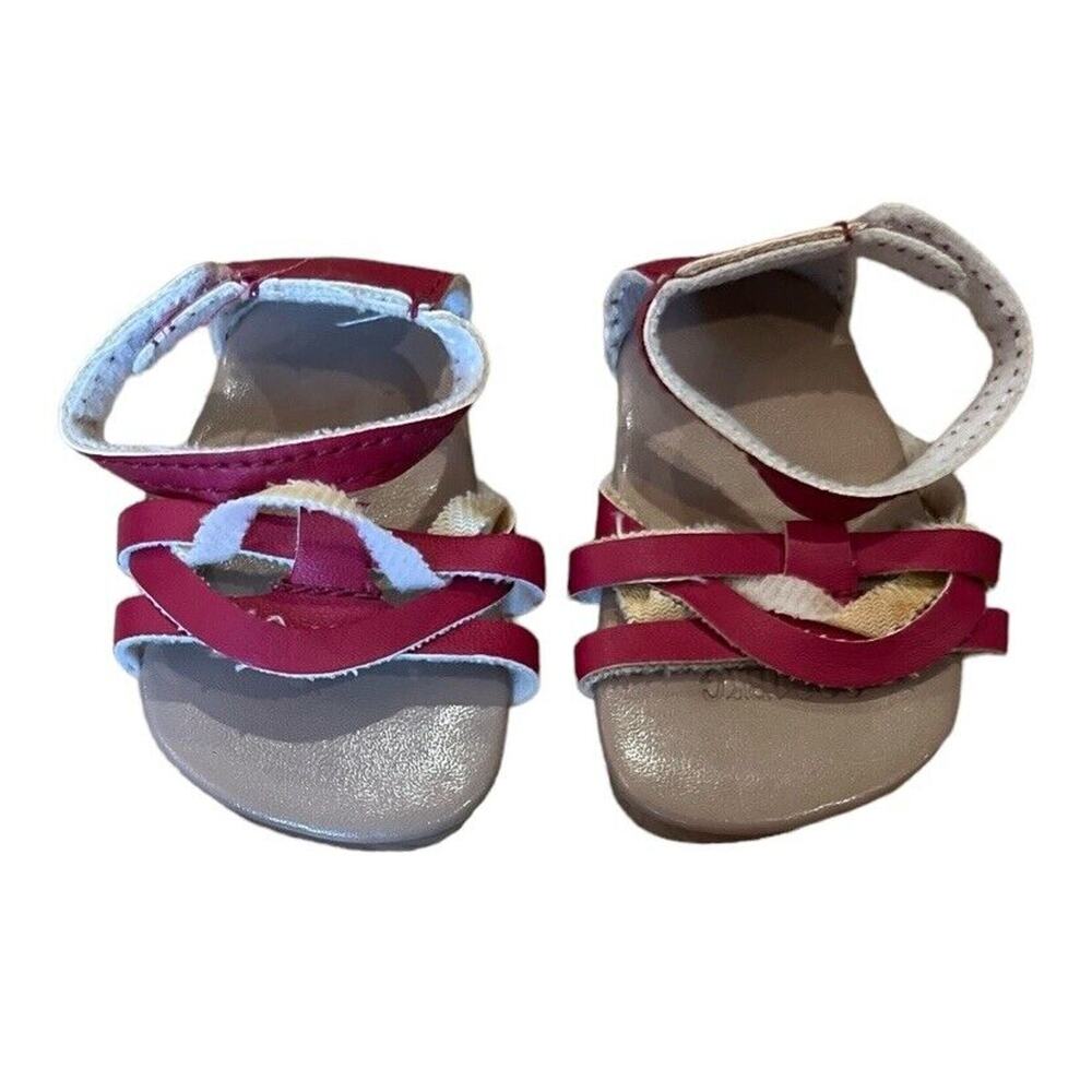 American Girl Doll Pretty Party Strappy Platform Sandals Pink & Cream Shoes